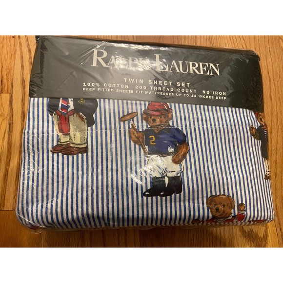Ralph Lauren Other - Vintage Polo Ralph Lauren Teddy Bear Stripe Twin  Sheet Set  100% New In Package